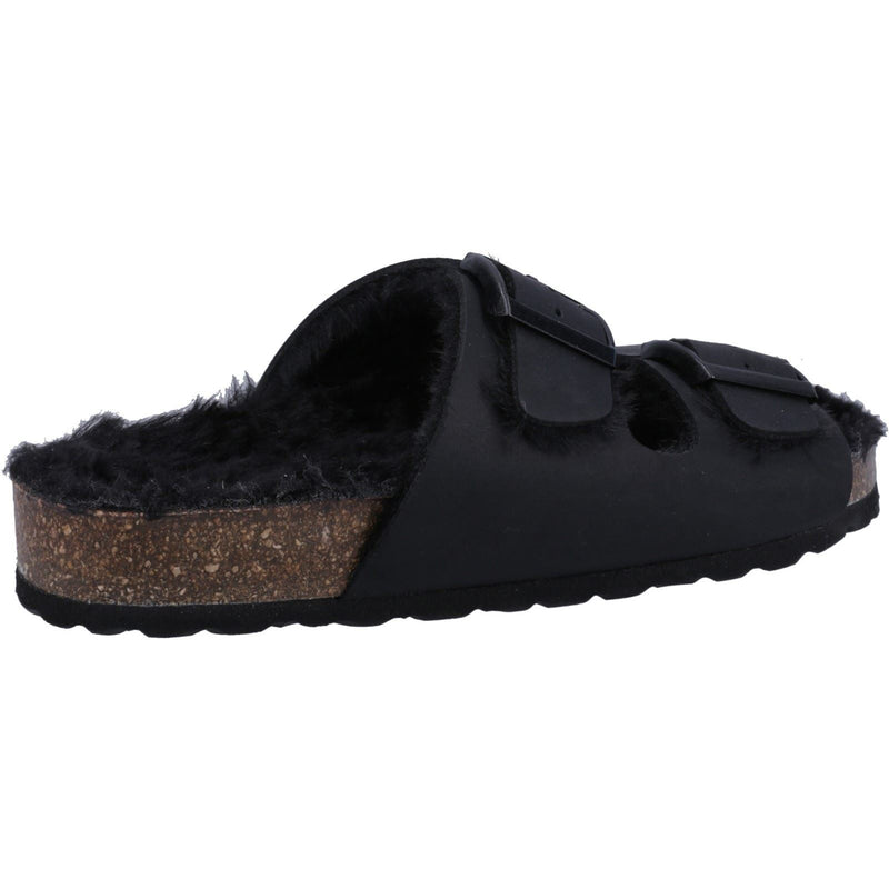 Hush Puppies Jessie Leder Damen Schwarze Hausschuhe