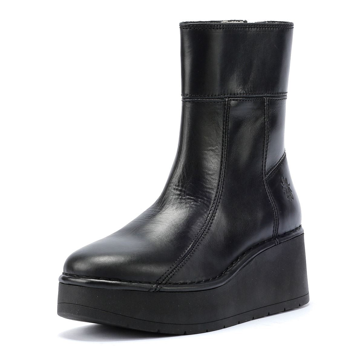 Fly London Hann Leder Damen Schwarze Farbe Stiefel