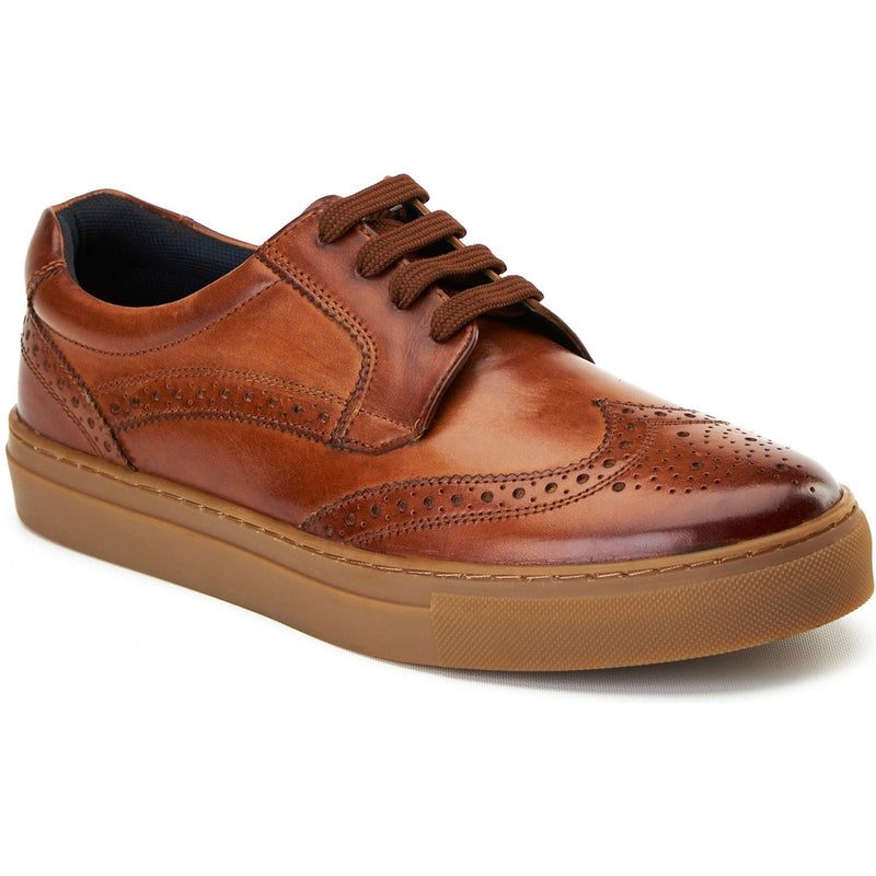 Base London Clapton Herren Brogues Aus Gebranntem Tan Leder