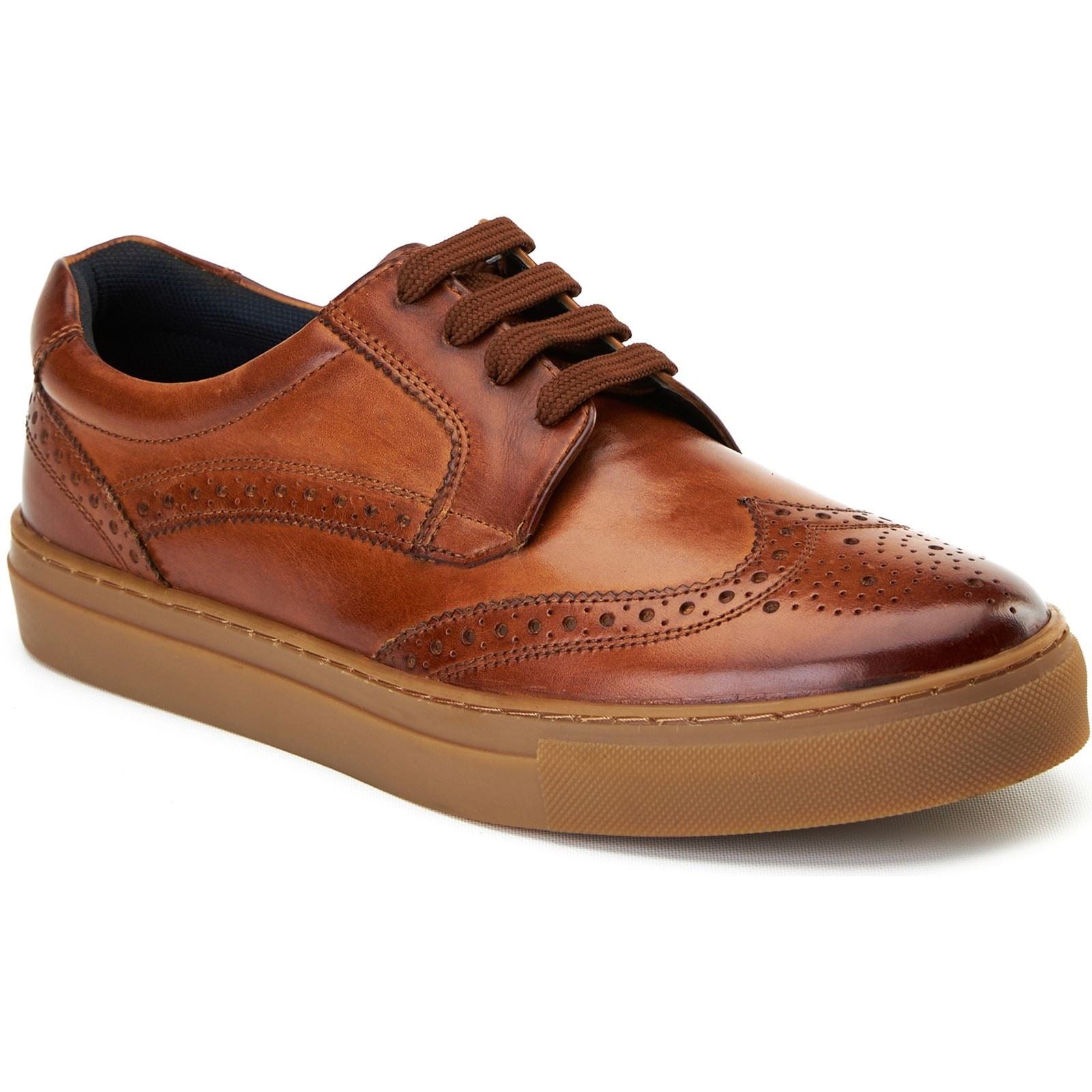 Base London Clapton Herren Brogues Aus Gebranntem Tan Leder