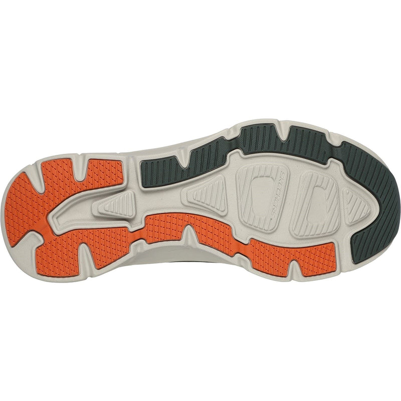 Skechers D'Lux Walker 2.0 Synthetik-Herren-Sneaker In Oliv/Orange