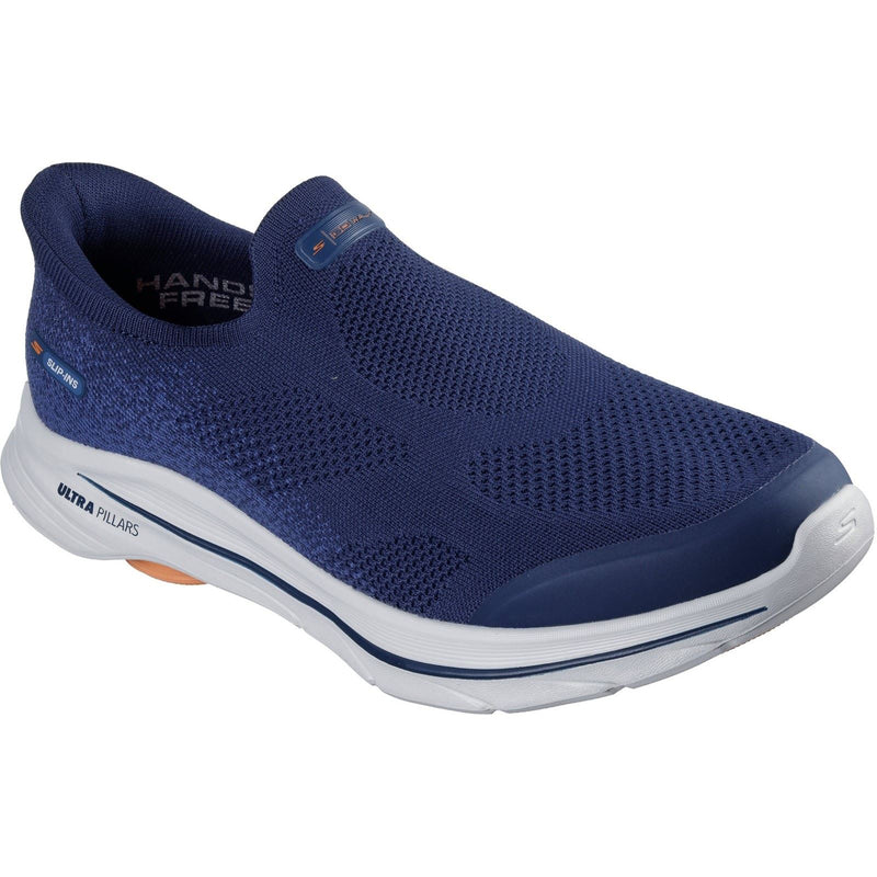 Skechers Go Walk 8 Pelayo Herren Textil Sneaker In Marineblau/orange
