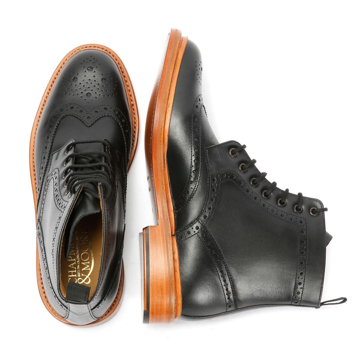 Chapman & Moore Walter Brogue Leder Herren Braune Stiefel