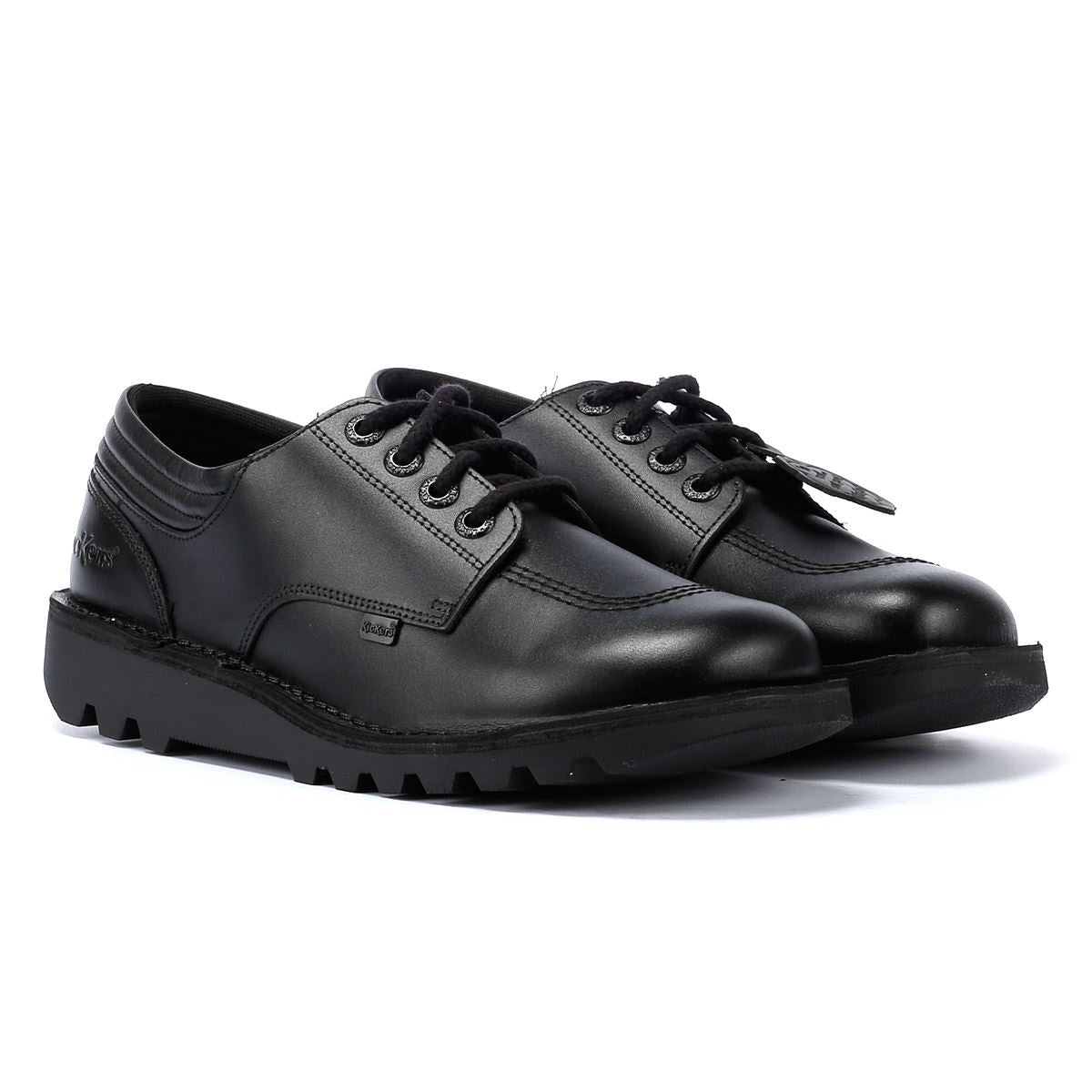 Kickers Kick Lo Padded Herren Schwarze Lederschuhe