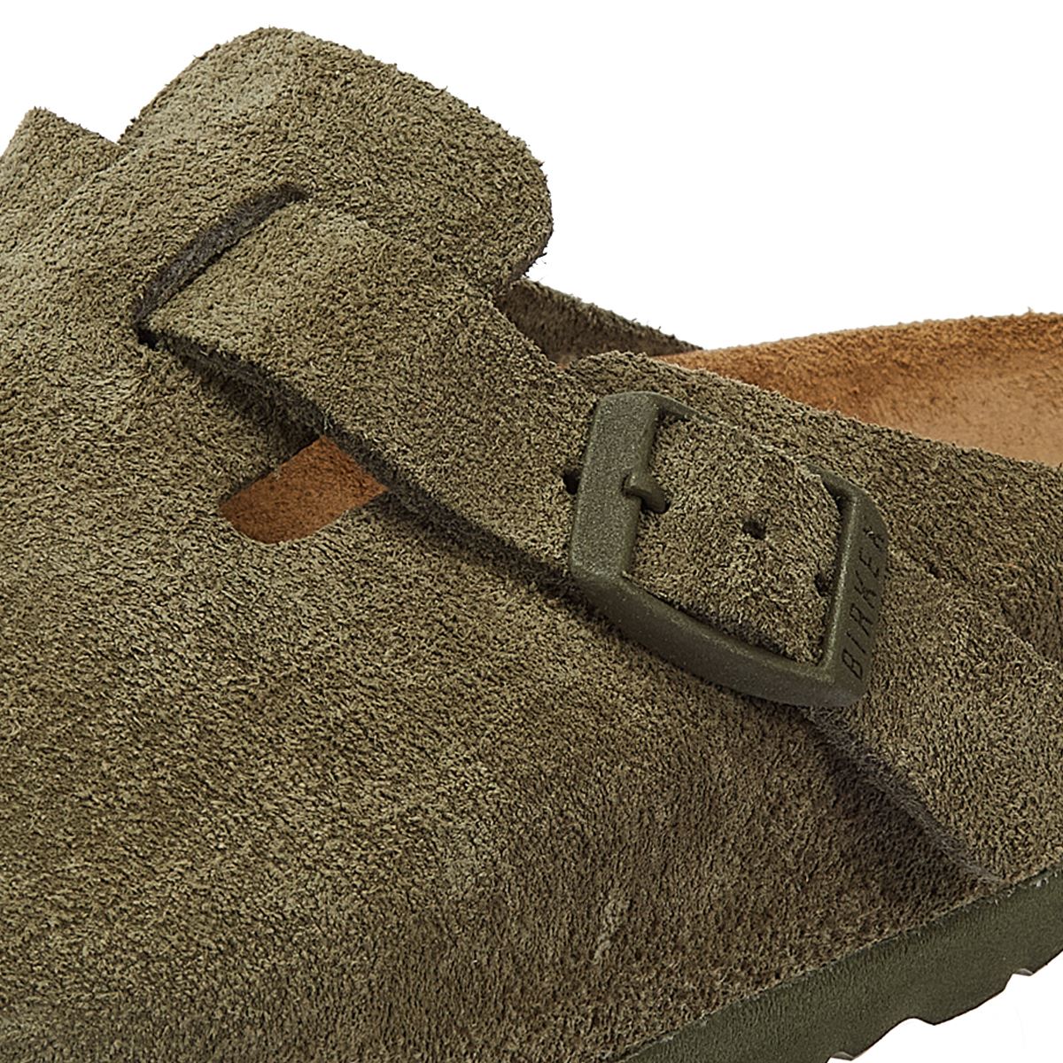Birkenstock Boston Suede-Leder Thymian Grüne Clogs