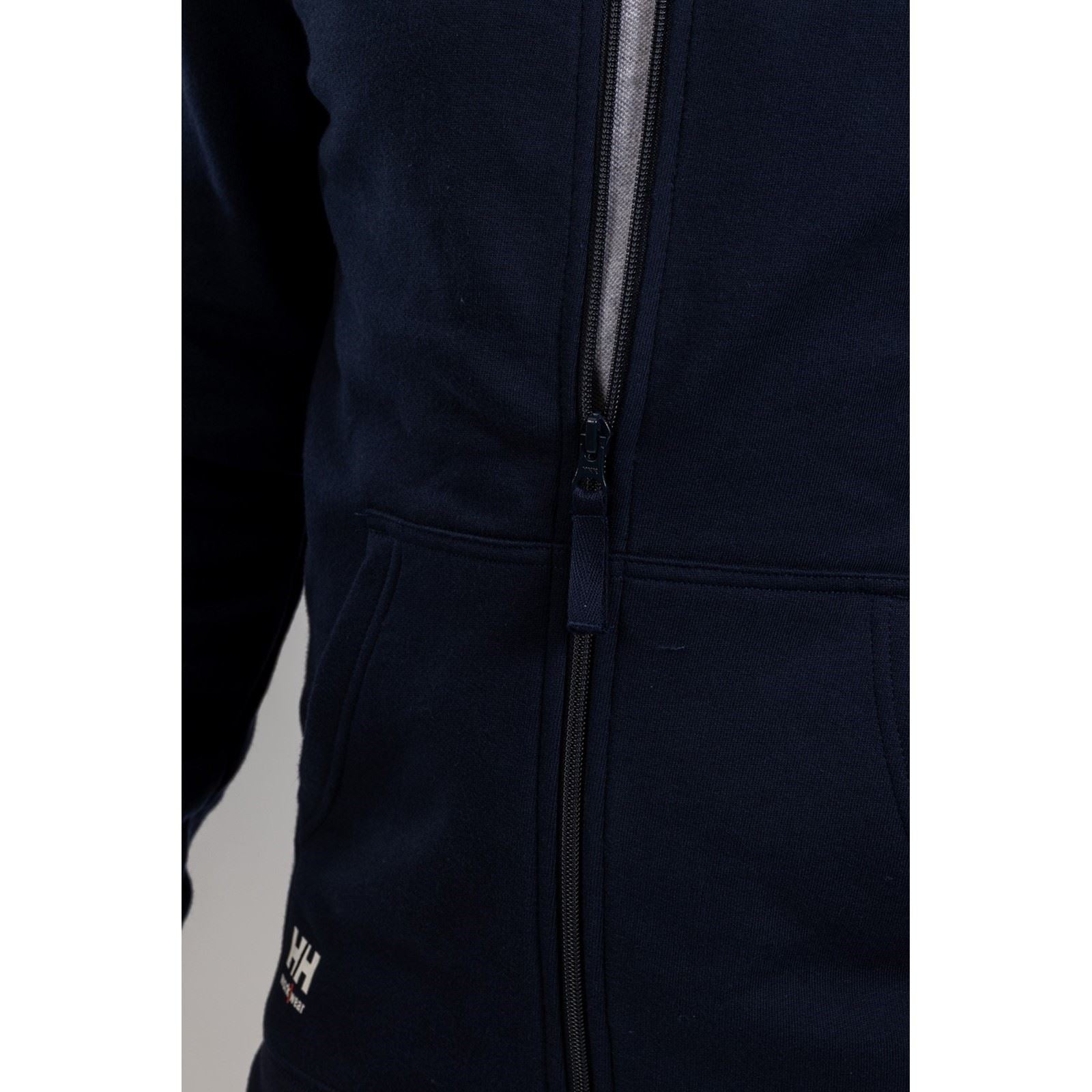 Helly Hansen Workwear Manchester Zip Baumwoll Herrenblauer Kapuzensweatshirt