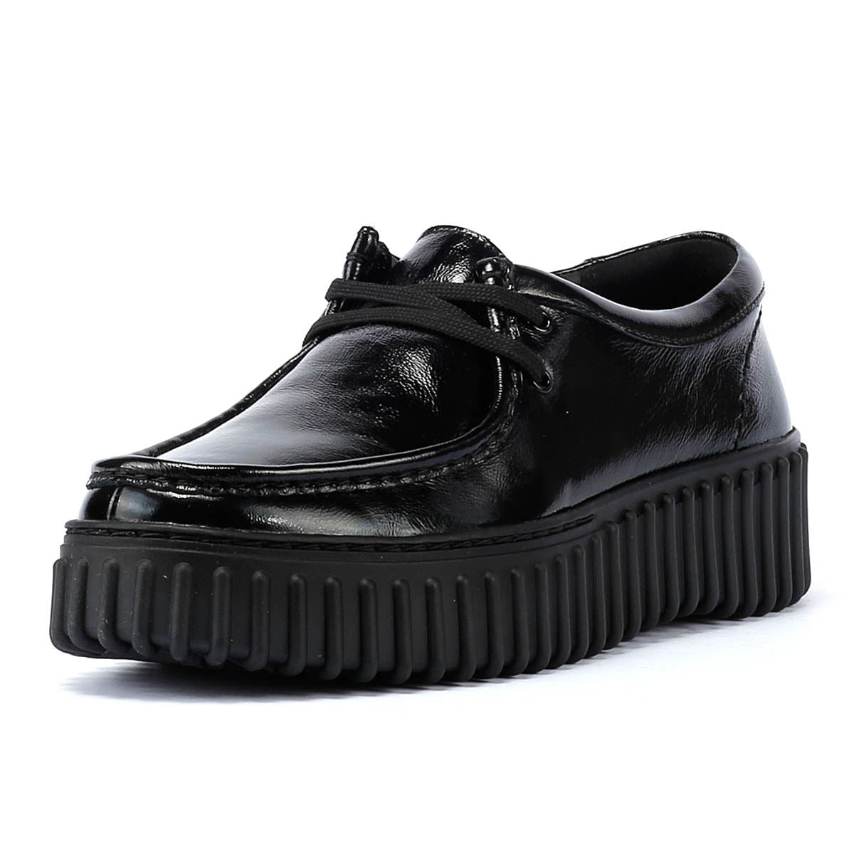 Clarks Main Torhill Bee Lacklederne Schwarze Damenschuhe