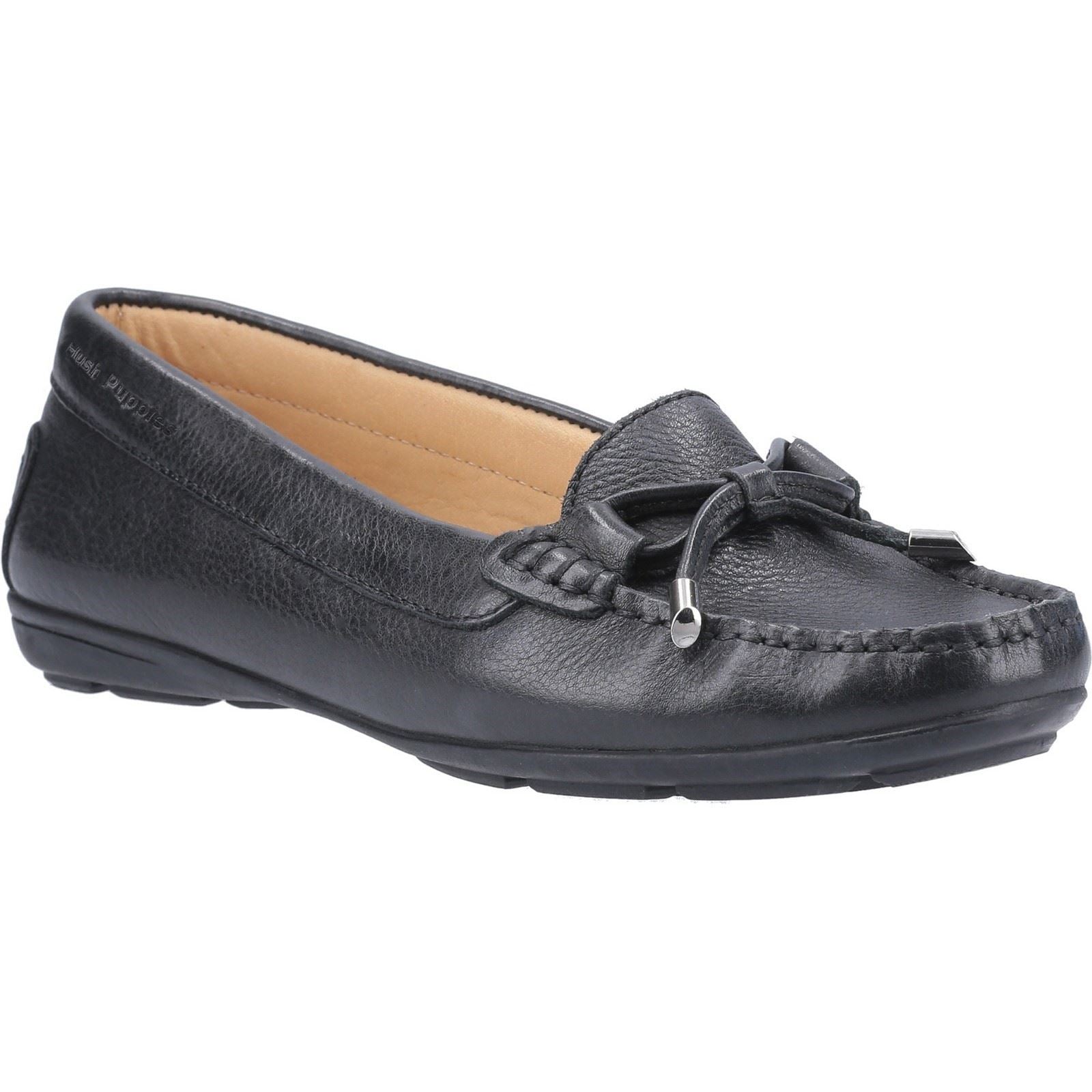 Hush Puppies Maggie Damen-Schwarze Farbe-Lederloafer