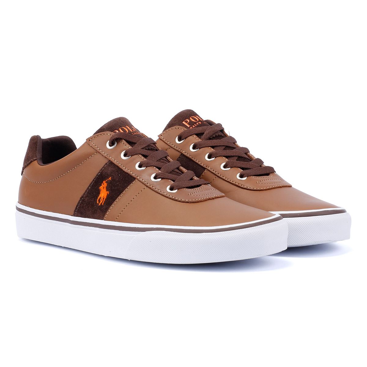 Ralph Lauren Hanford III Leder Herren Braune Turnschuhe