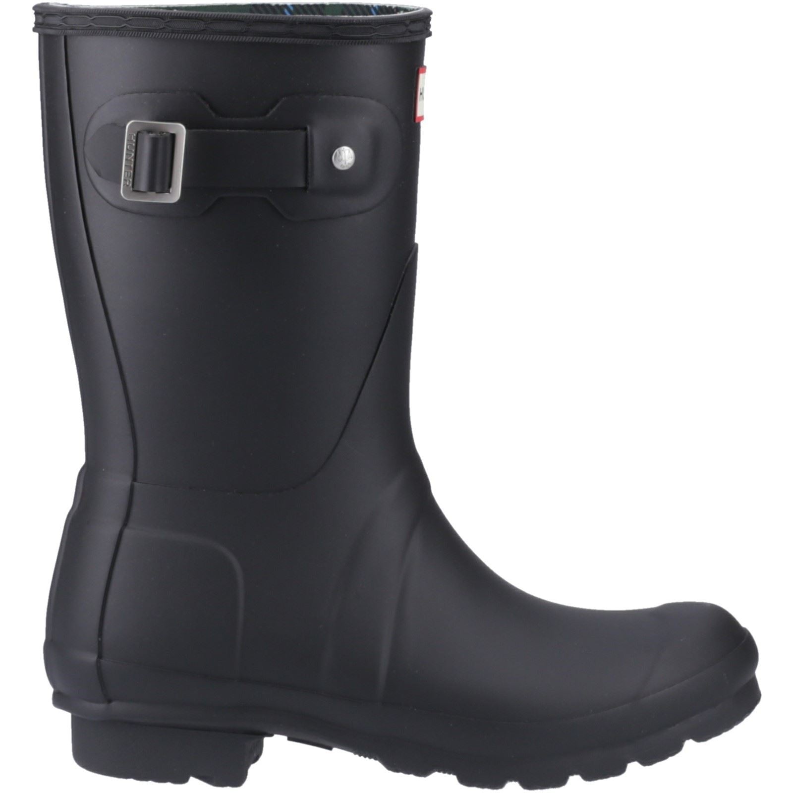 Hunter Original Short Tartan Lining Gummistiefel Für Damen In Schwarz