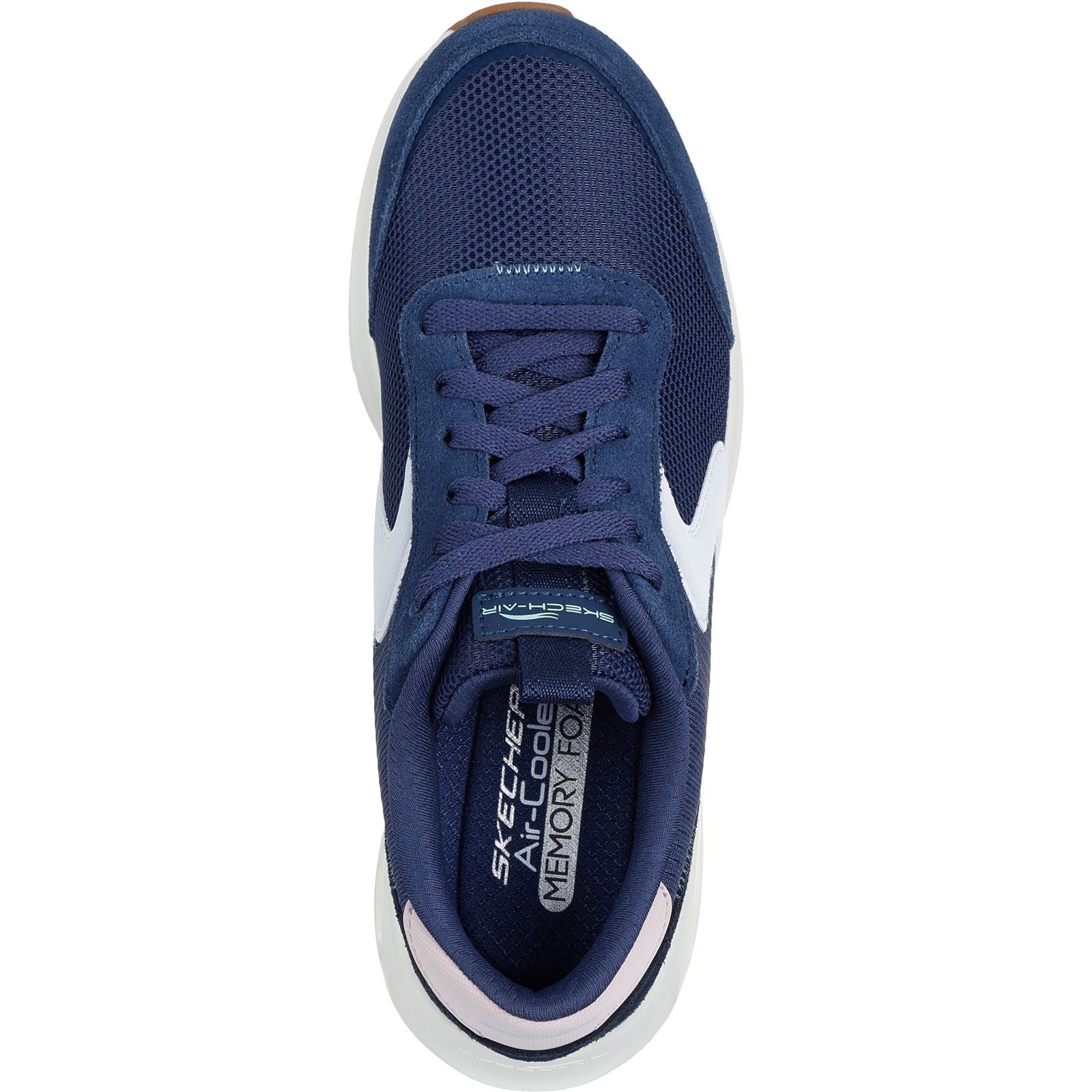 Skechers Skech-Air Court Air Wave Leder Damen Sneakers In Marineblau/Mehrfarbig