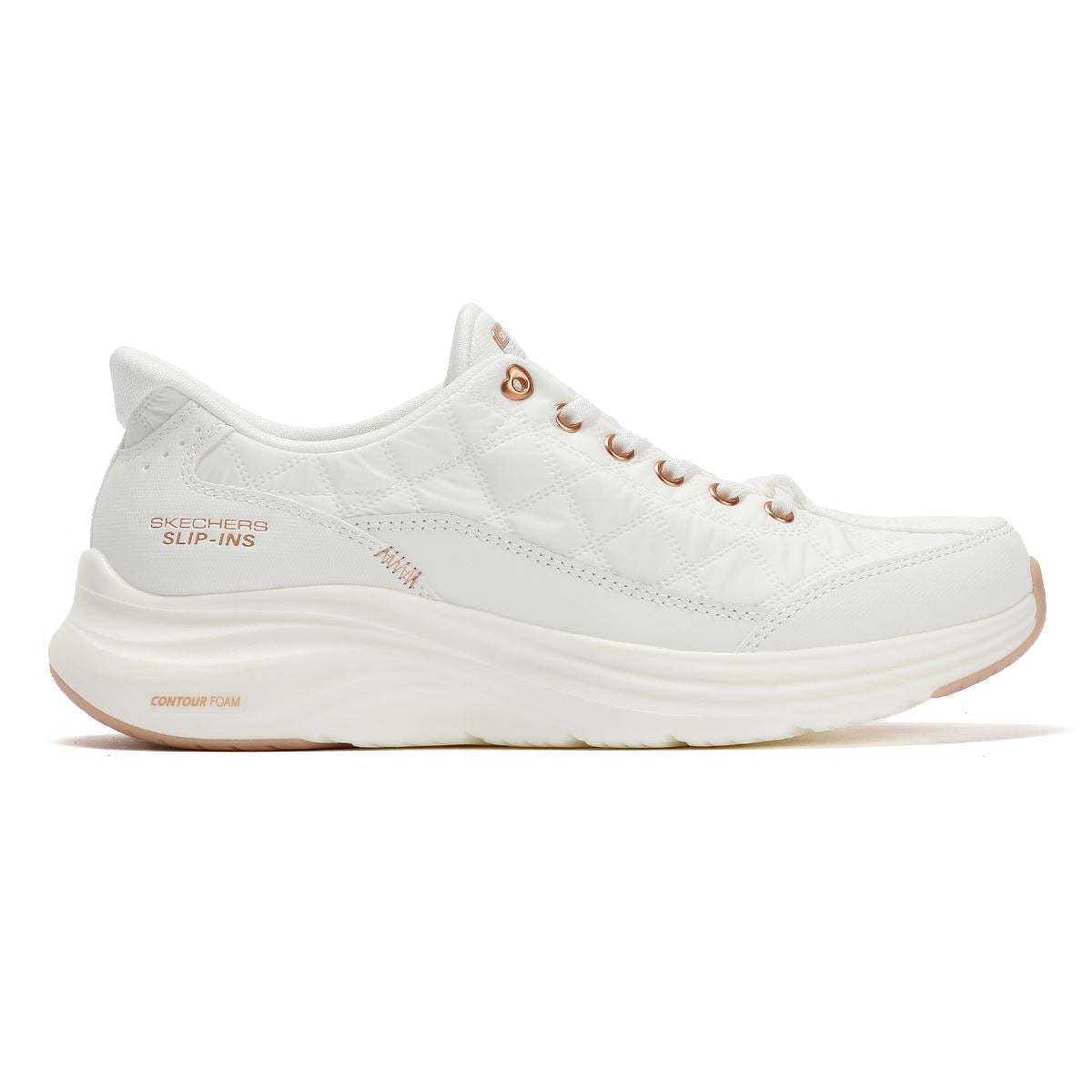Skechers Slip-Ins Contour Foam Cozy Fit Damen Weiße Sneakers