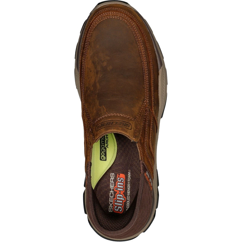 Skechers Respected Elgin Herren Mokassins Aus Dunkelbraunem Leder