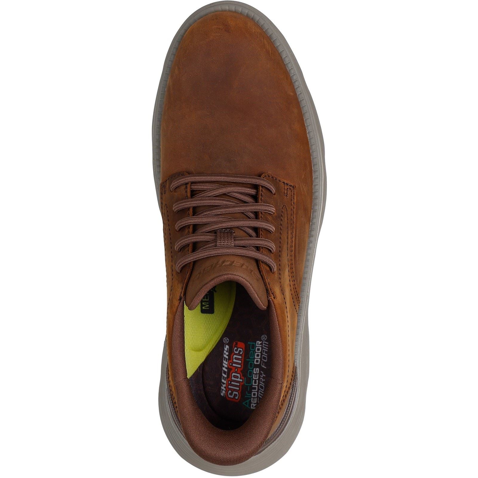 Skechers Garza Duran Leder Herren Dunkelbraune Schnürschuhe