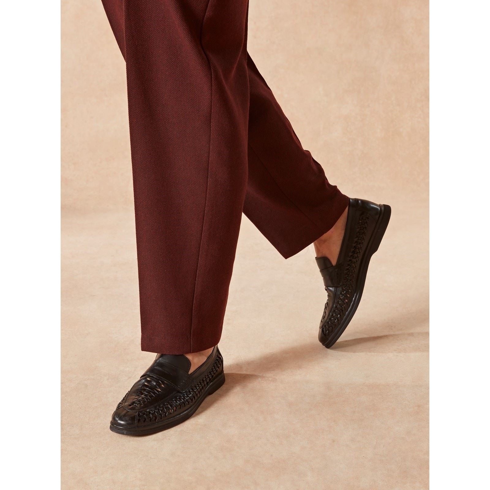 Hush Puppies Bowie Herrenschwarze Lederslipper