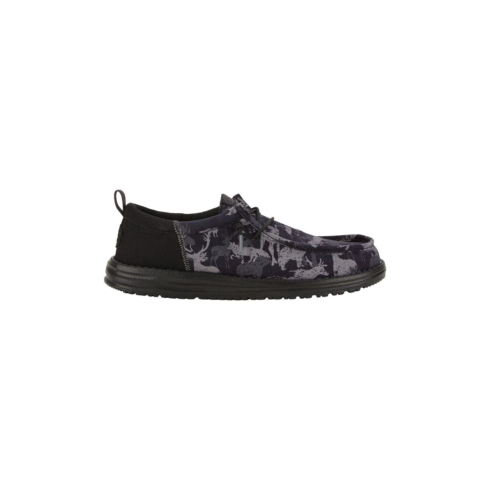 HEYDUDE Wally Funk Hunt Camo Stoff Männer Schwarze Farbe Bootsschuhe