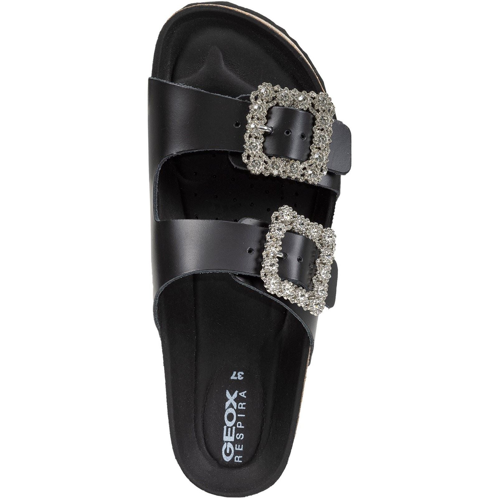 Geox D BRIONIA R Damen Sandalen Aus Schwarzem Leder
