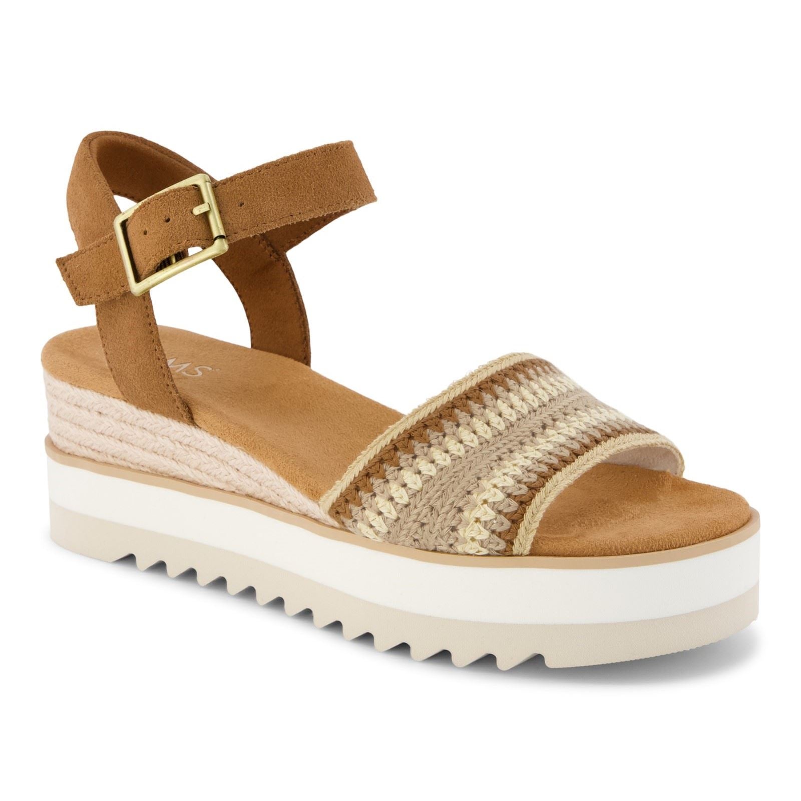 TOMS Diana Wedge Leder Damen Dunkelbeige Sandalen