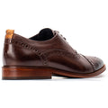 Base London Cast Washed Leder Herren Braune Brogue Schuhe
