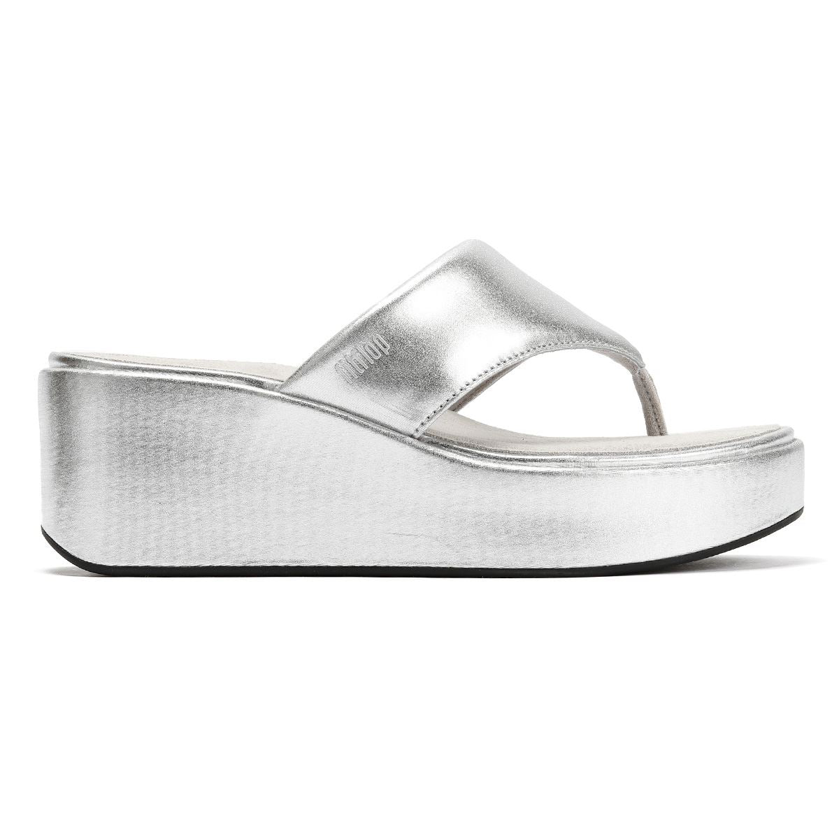 FitFlop Damen Plateau-Keilsandalen mit Zehensteg in Silber