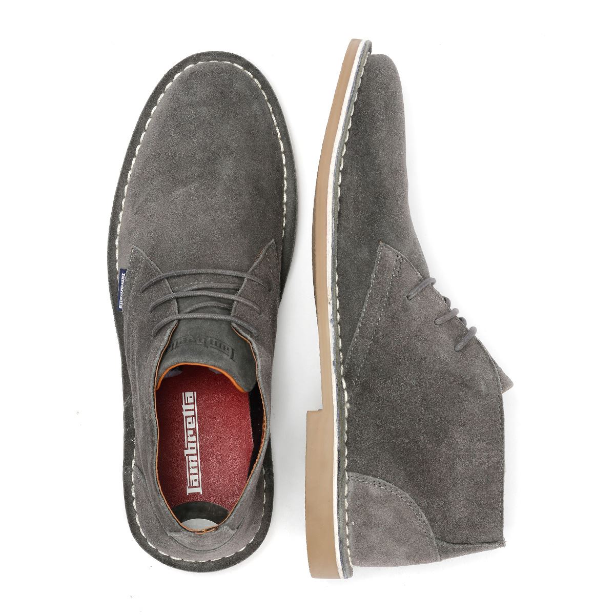 Lambretta Chiswick Wildleder Herren Stiefel In Grau