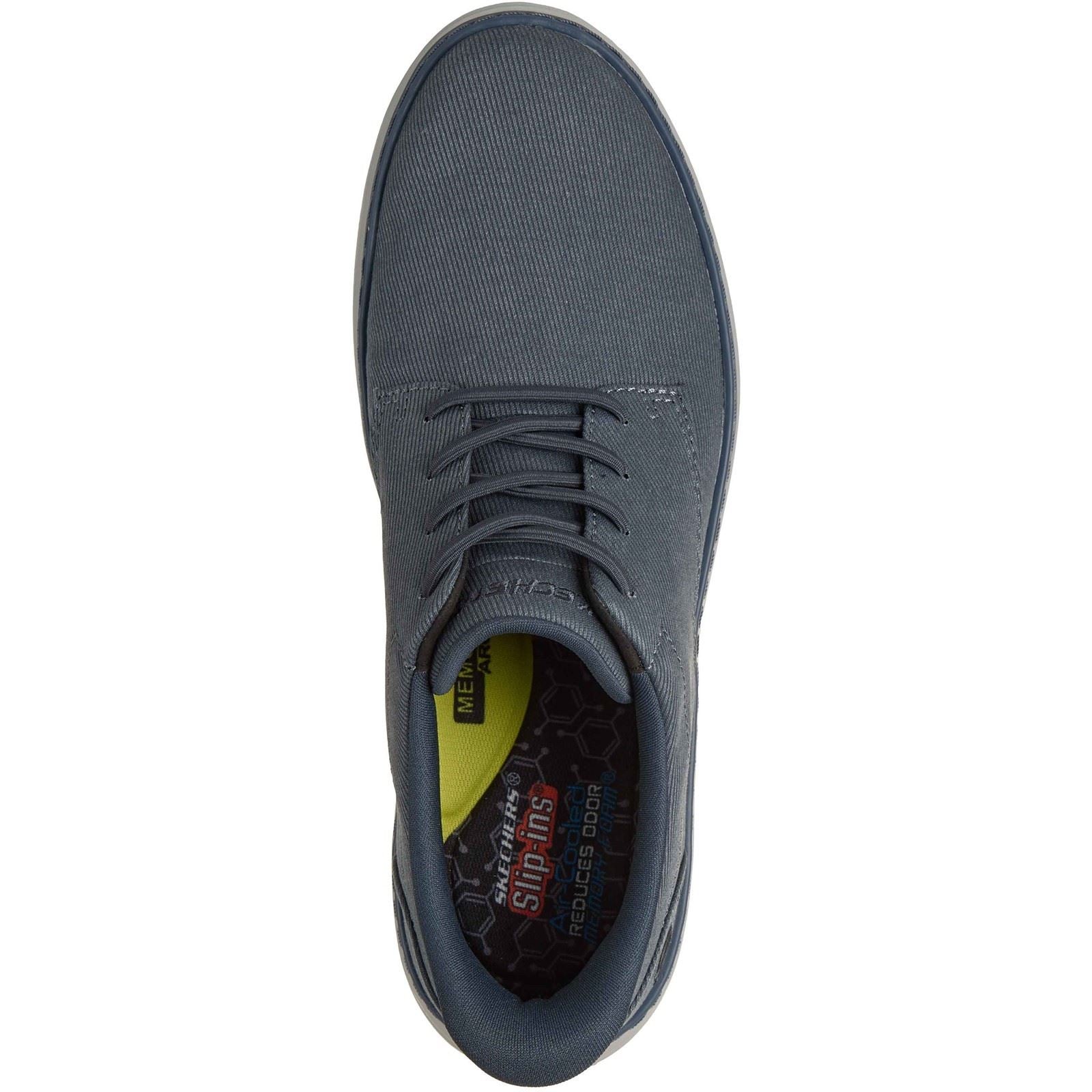 Skechers Hyland Justino Textile Herren Schuhe In Marineblau Mit Schnürung