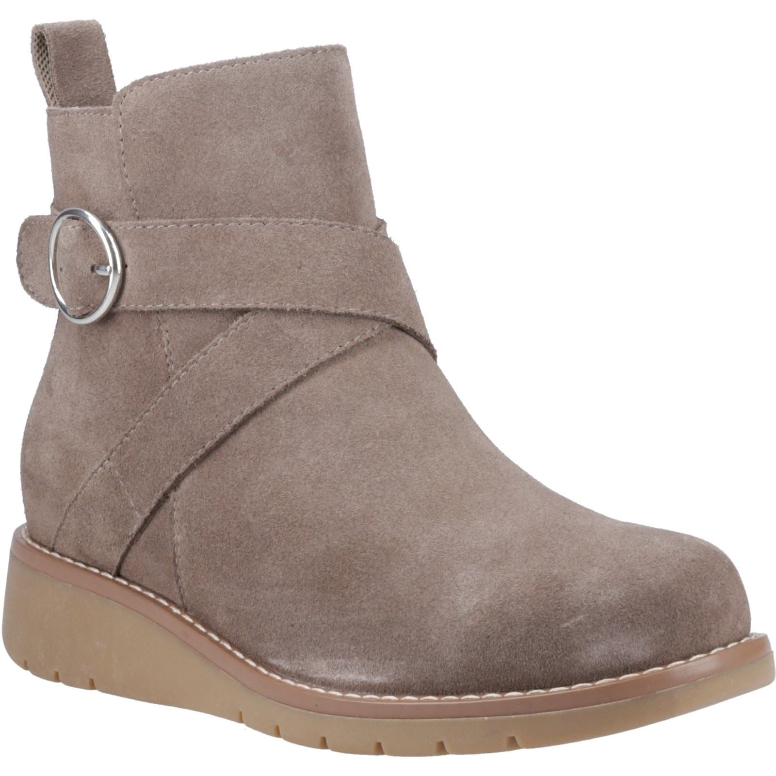 Hush Puppies Lyra Damen Wildleder Winter Stiefeletten in Taupe