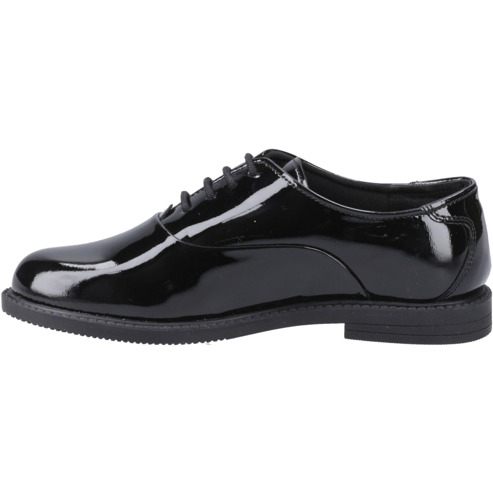 Hush Puppies Nellie Patent Mädchenschuhe Aus Schwarzem Leder