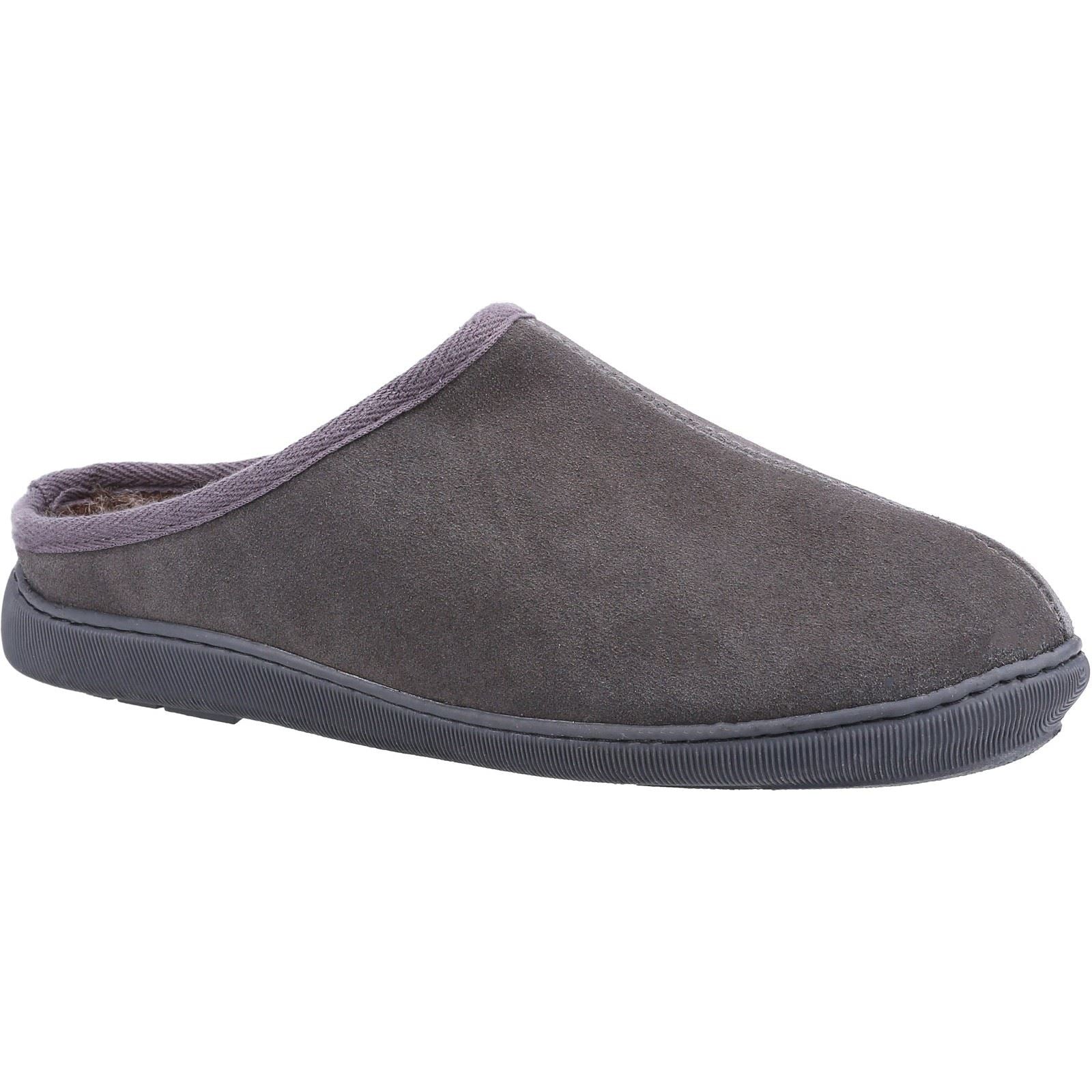 Hush Puppies Ashton Wildleder Herren Hausschuhe In Grau