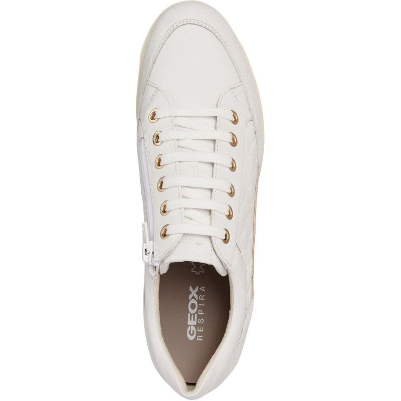 Geox D MYRIA Kunstleder Damen Weiße Sneakers