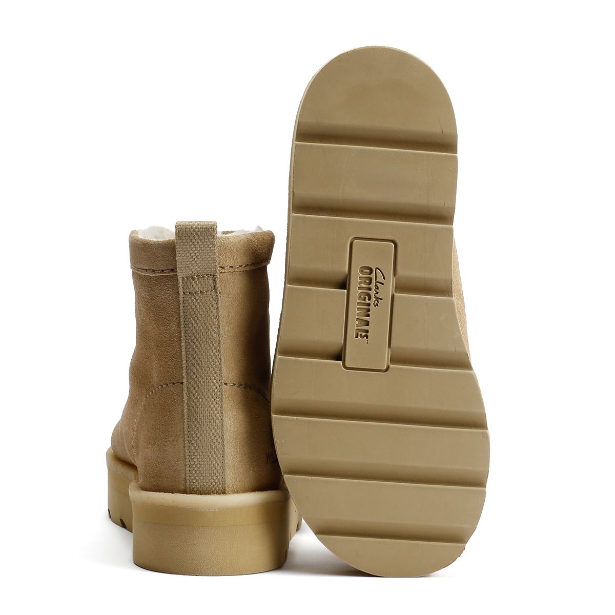 Clarks Originals Meare Rooey Wildleder Damen Stiefel In Beige