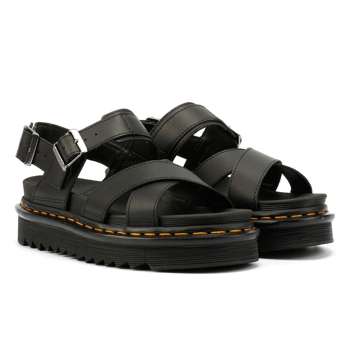 Dr. Martens Voss II Athena Damen Sandalen Aus Schwarzem Leder
