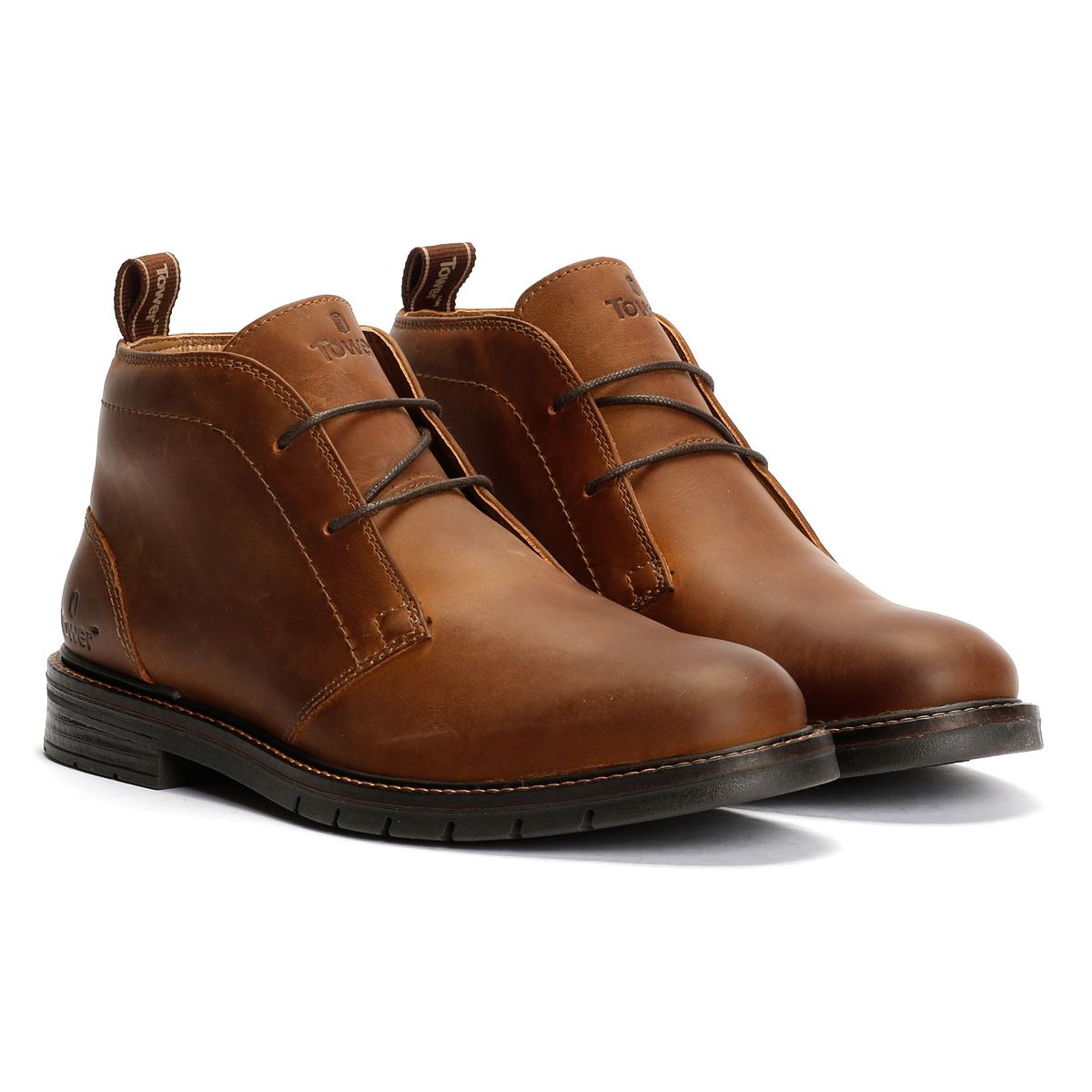 Tower London Armour Chukka Lace Leder Herren Hellbraun Stiefel