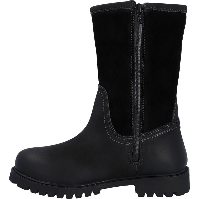 Hunter Shaws Leder Damen Schwarze Stiefel