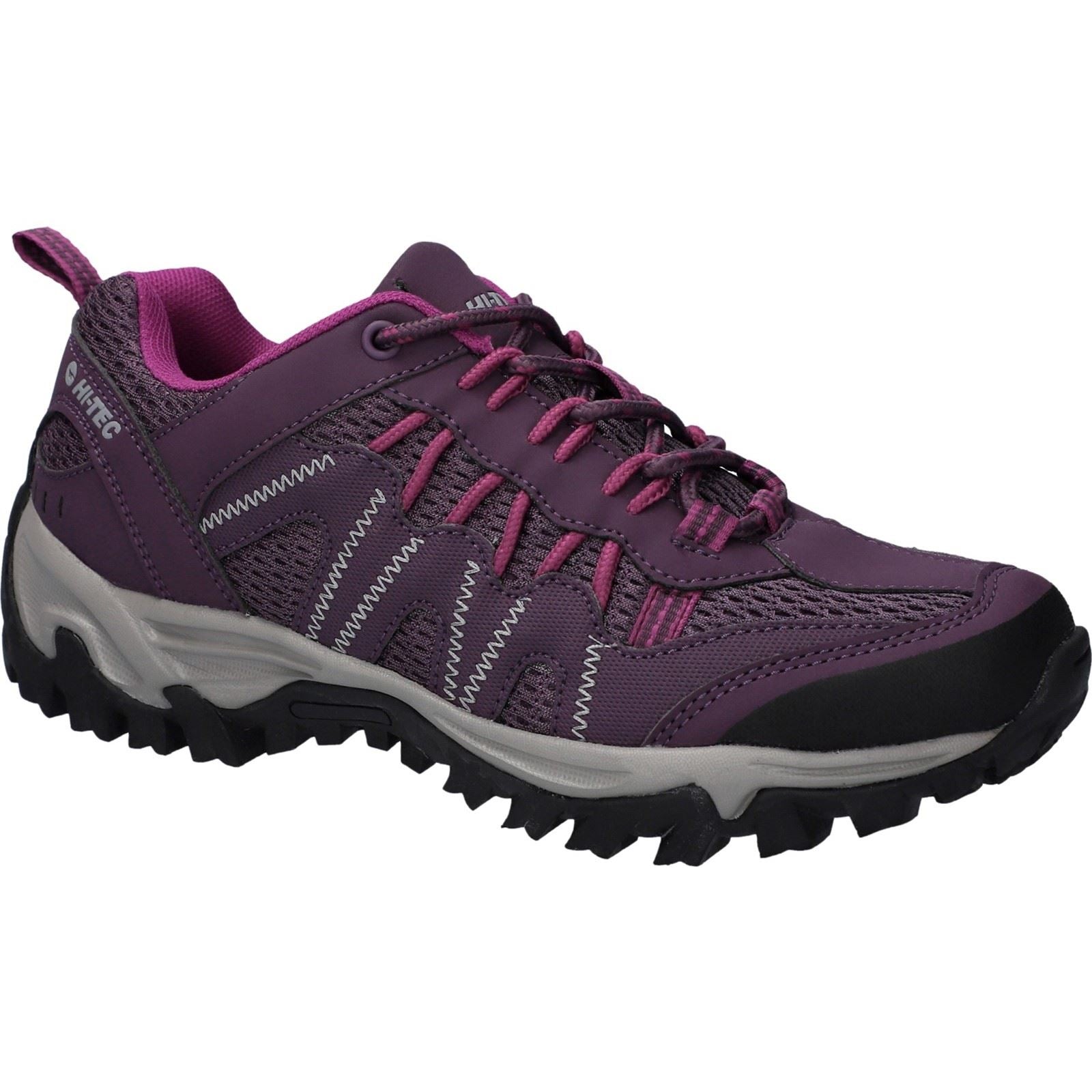Hi-Tec Jaguar Polyester Damen Wanderschuhe in italienischem Pflaume/Festival-Fuchsia