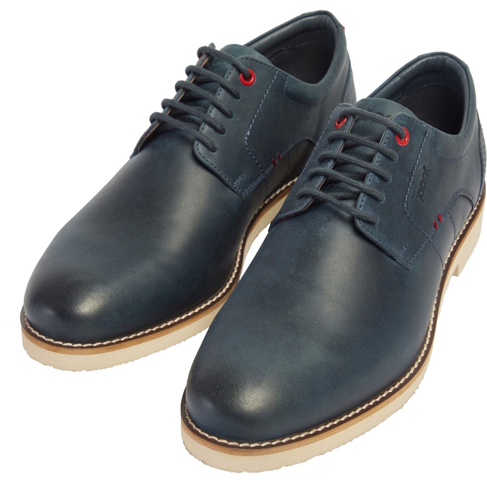 Pod Hampton Leder Herren Marineblaue Schnürschuhe