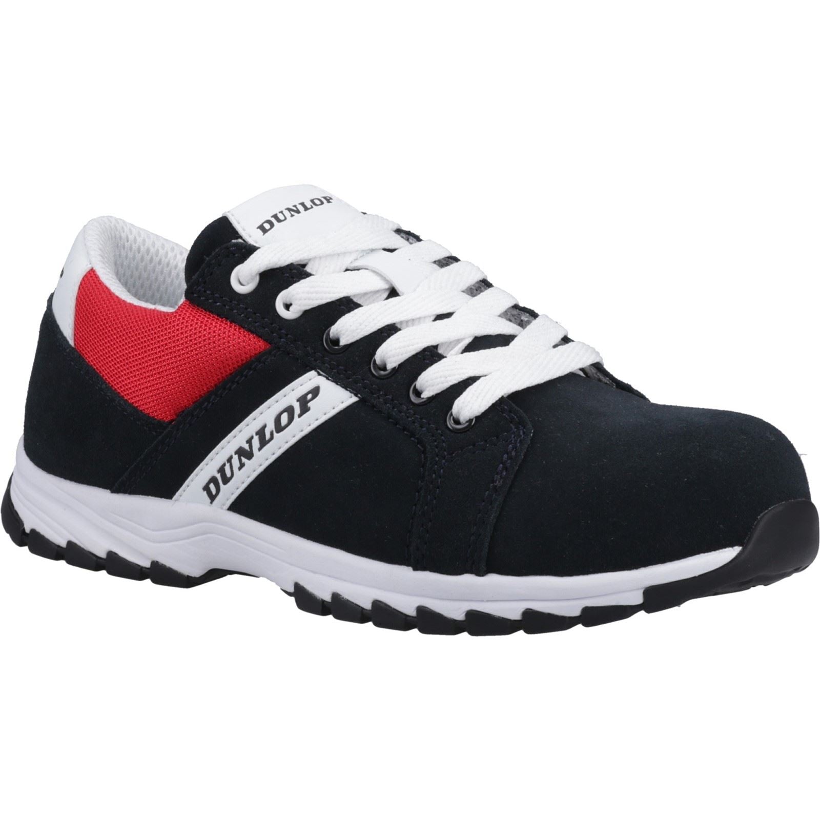 Dunlop Street Response Wildleder Herren Sicherheitssneaker In Dunkelblau/Rot/Weiß