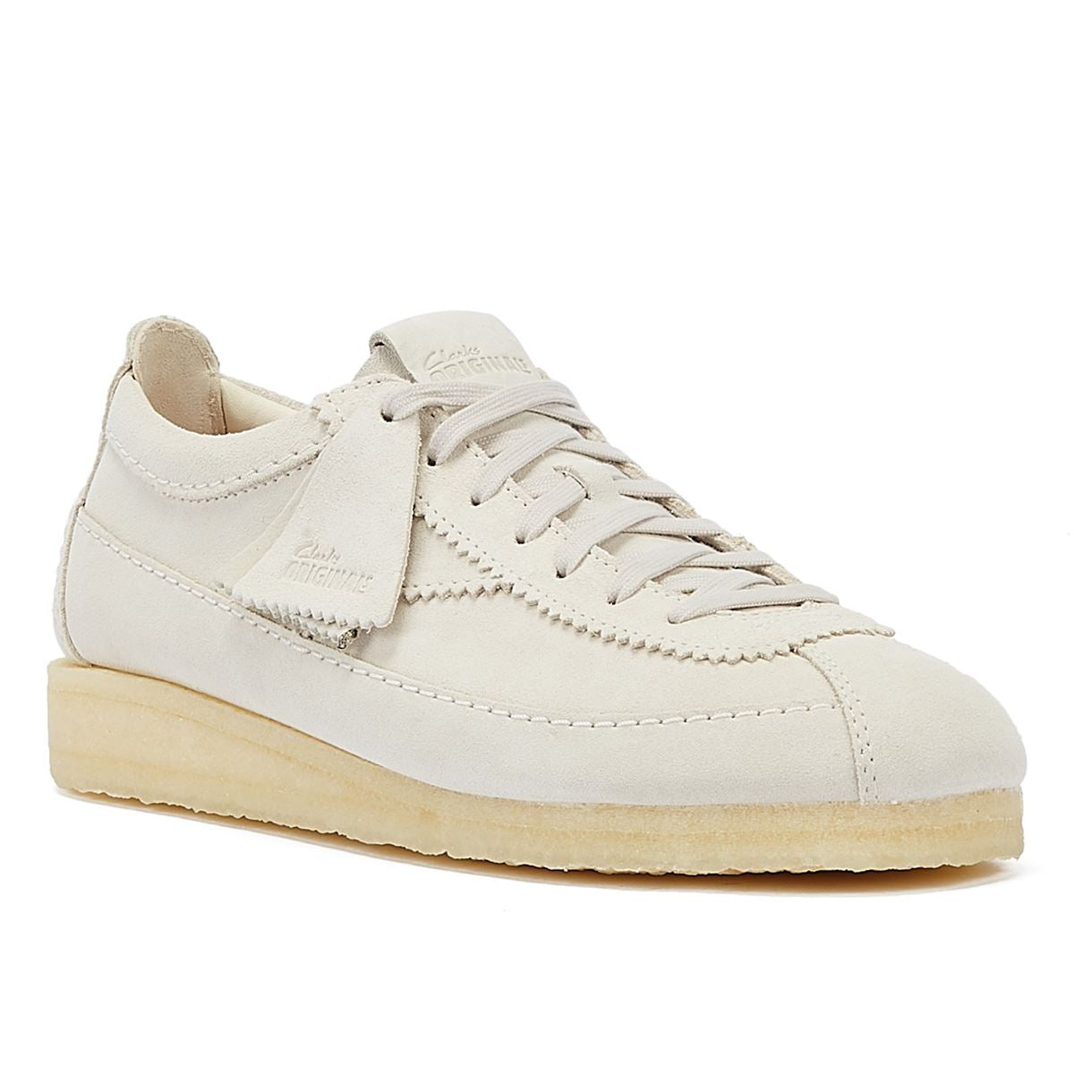 Clarks Originals Wallabee Tor Suede Herren Schnürschuhe Aus Weißem Wildleder