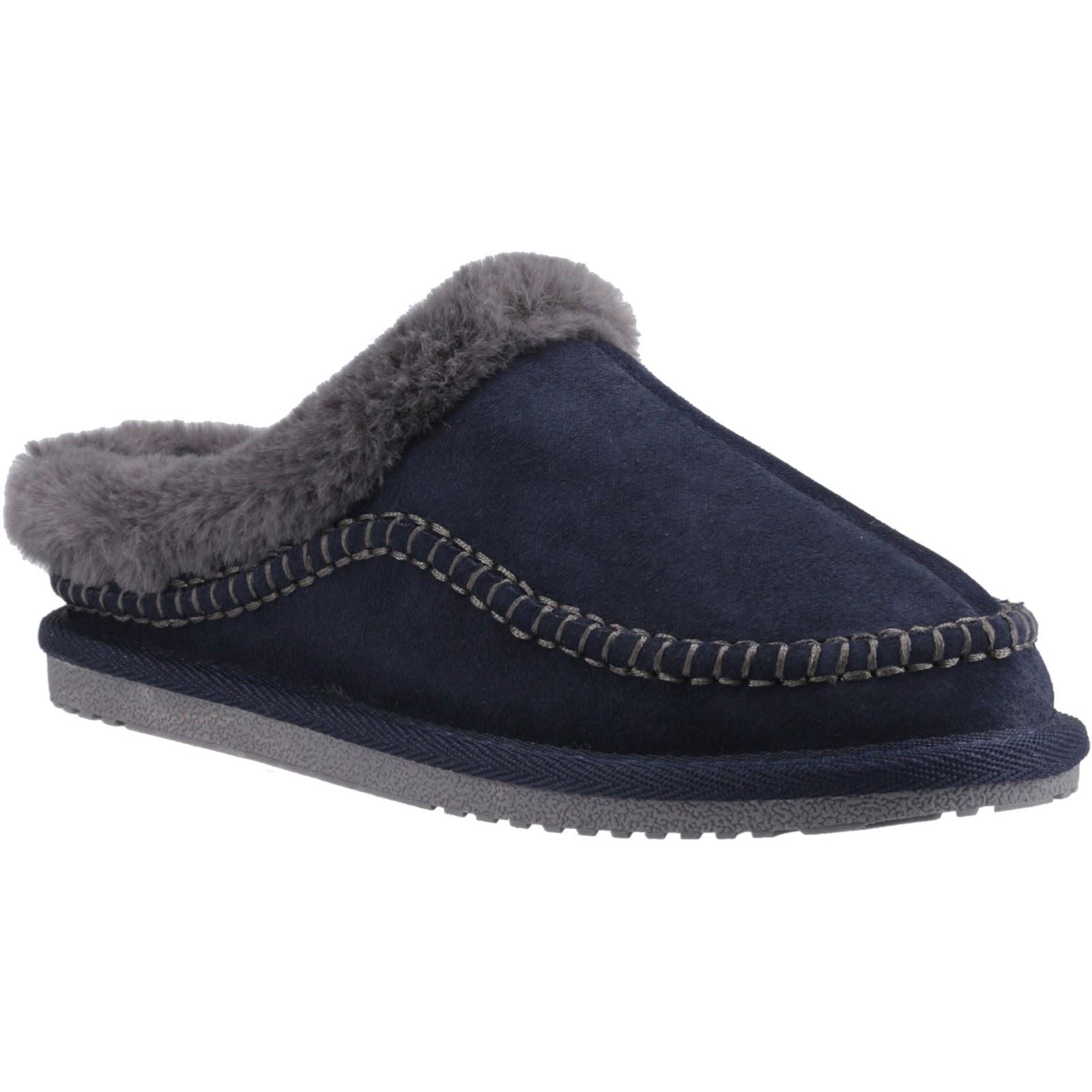 Hush Puppies Anika Damen Hausschuhe aus Wildleder in Marineblau