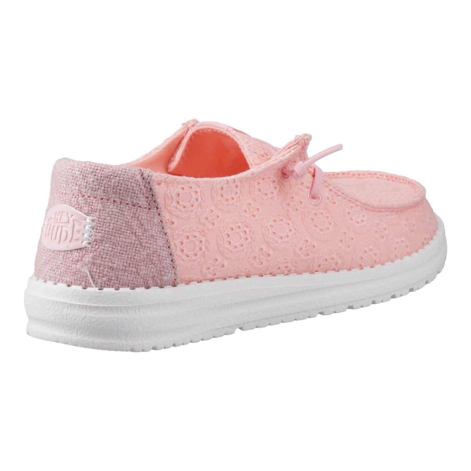 HEYDUDE Wendy Eyelet Lace Mokassin Schuhe Für Damen In Hellrosa Aus Baumwollmischung