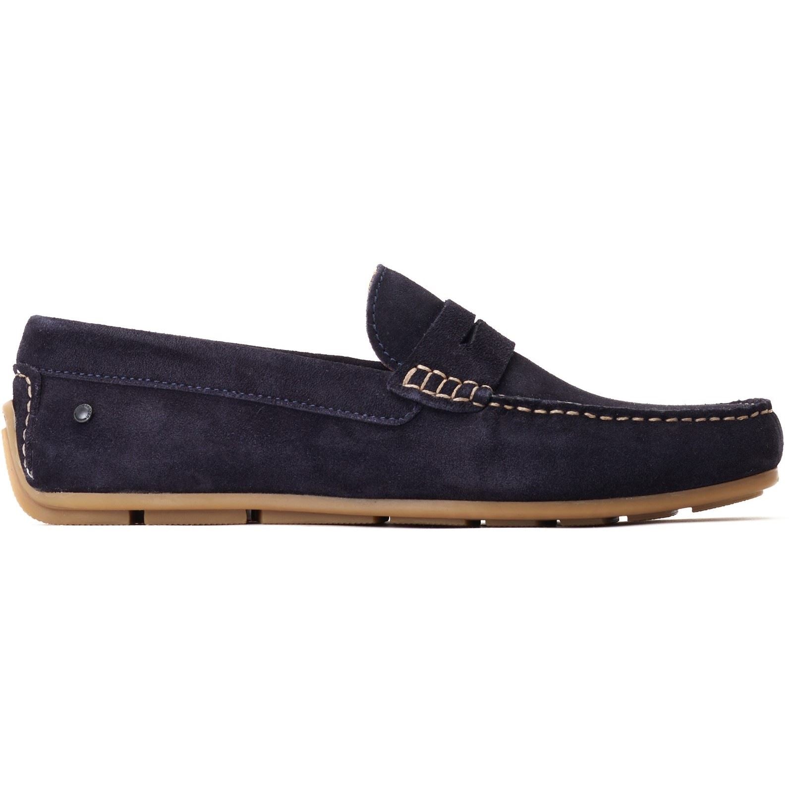 Base London Collins Herren Mokassins Aus Leder In Marineblau