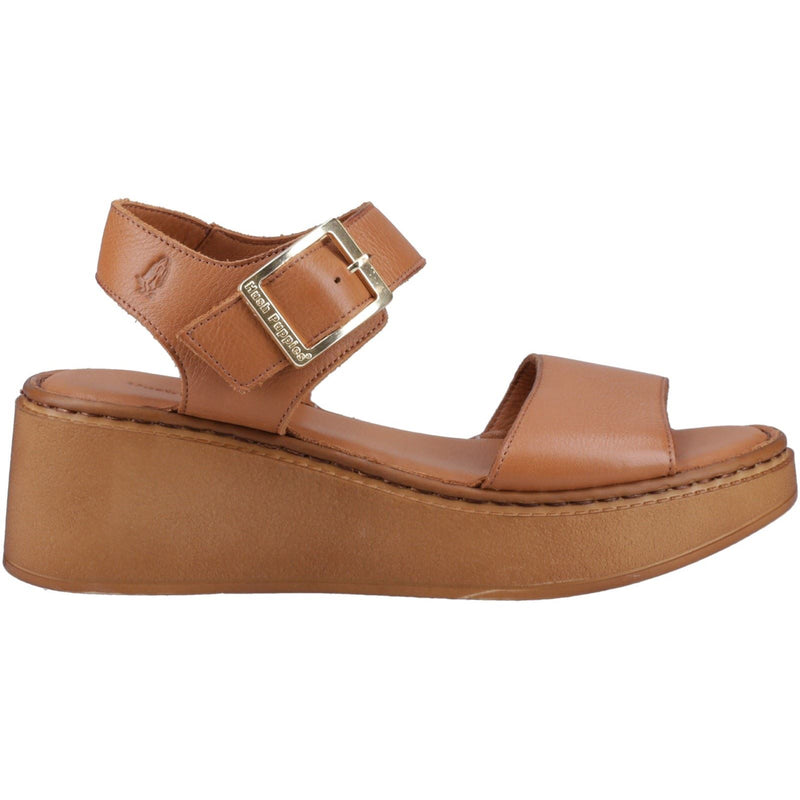Hush Puppies Beatrix Wedge Damen Ledersandalen In Tan
