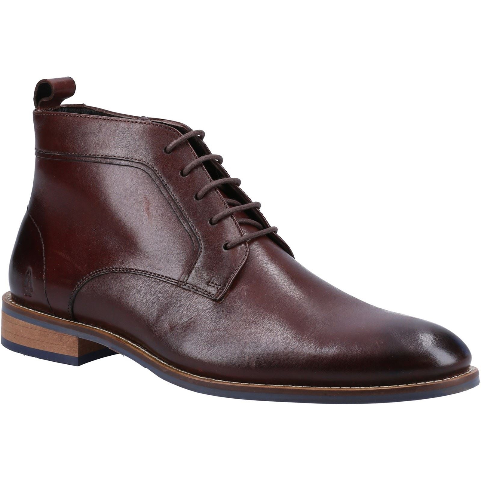 Hush Puppies Declan Lace Leder Herren Stiefel Braun
