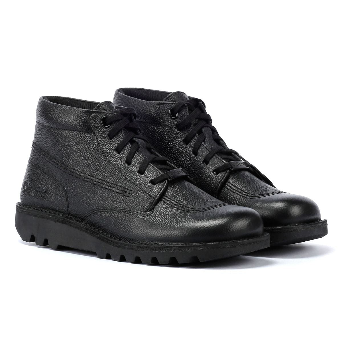 Kickers Kick Hi Tumble Leder Schwarze Stiefel