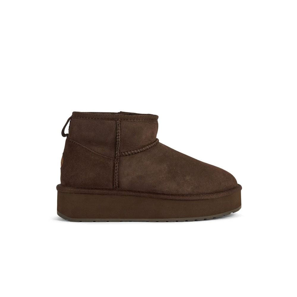 Emu Australia Stinger Micro Flatform 2.0 Schaffell Damen Braune Stiefel