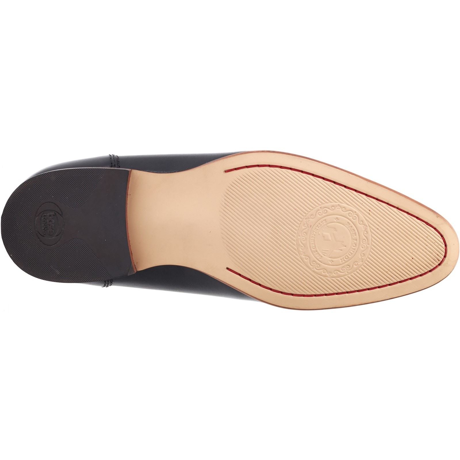 Base London Bruno Leder Herren Schwarze Mokassins