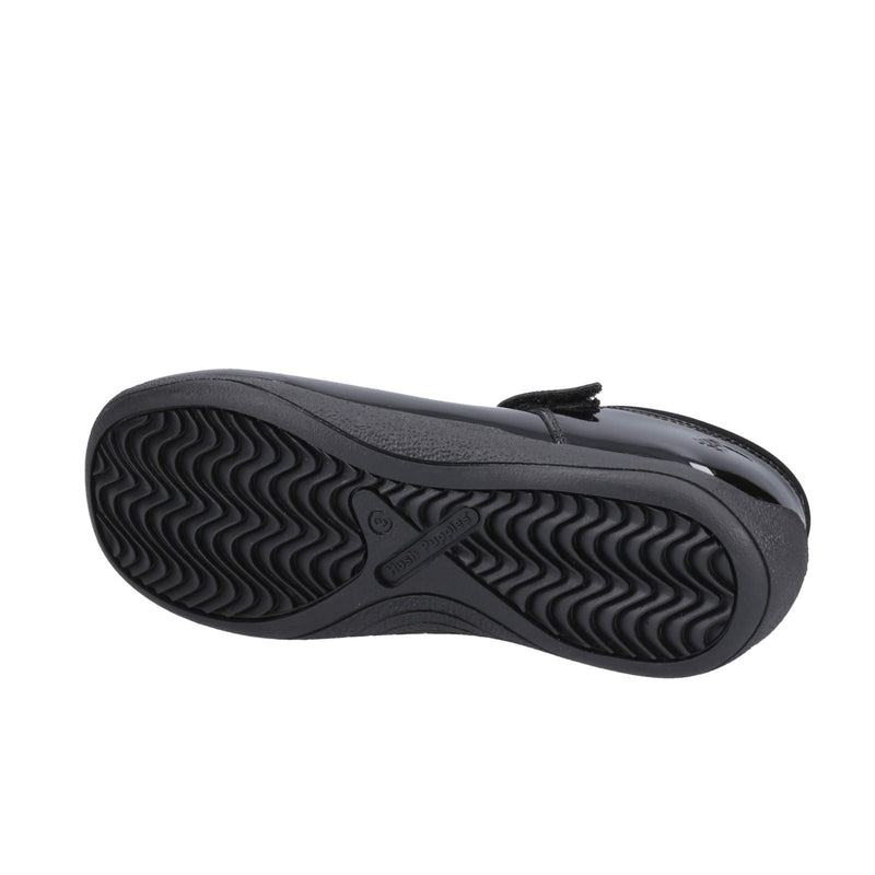 Hush Puppies Christina Patent Senior Mädchenschuhe Aus Schwarzem Leder