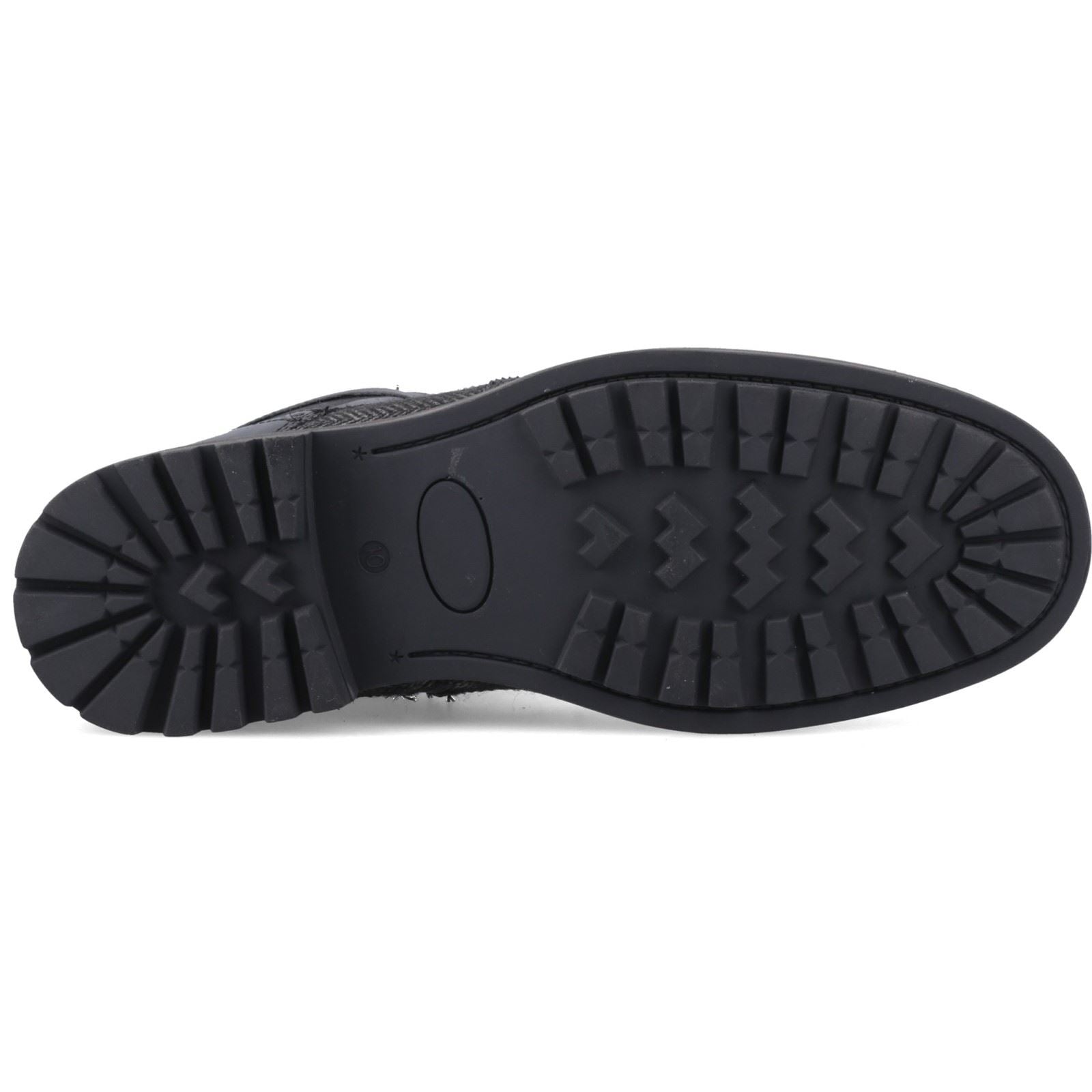 Hunter Loch Brogue Leder Herren Schwarze Knöchelstiefel