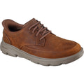 Skechers Arch Fit Garza Rowan Leder Herren Dunkelbraune Schnürschuhe