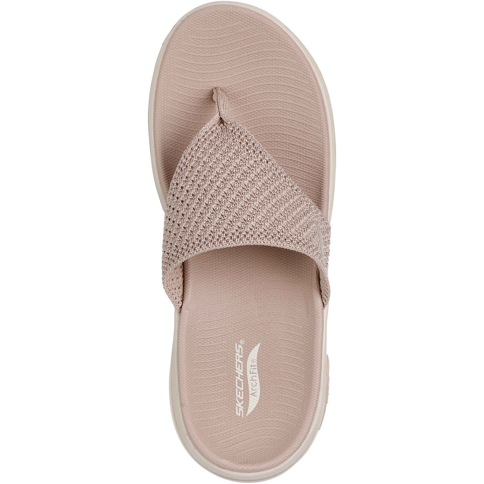 Skechers Go Walk Arch Fit 2.0 Textil Damen Taupe Sandalen